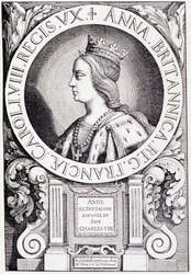 Portret van de koningin van Frankrijk Anne van Bretagne (1477-1514). Gravure uit Louis XII et Anne de Bretagne door Paul Lacroix, ed. Georges Hurtrel