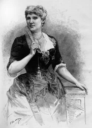 Portret van de Zweedse sopraan Christine Nilsson (1843-1921), in de Illustere Wereld 1887.