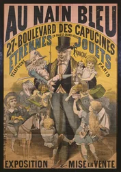Poster die Au Nain Bleu adverteert, ca. 1890