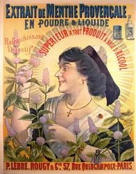Poster die Extrait de Menthe Provencale Franse digestief aankondigt