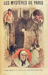 Poster die les Mysteres de Paris van Eugene Sue (1804-57) adverteert, gepubliceerd in afleveringen door Editions Jules Rouff, eind 19e eeuw