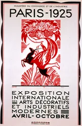 Affiche voor de Internationale Tentoonstelling van Moderne Decoratieve en Industriële Kunsten, Parijs