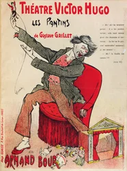 Poster voor Les Pantins door Gustave Grillet in het Theatre Victor Hugo, eind 19e eeuw