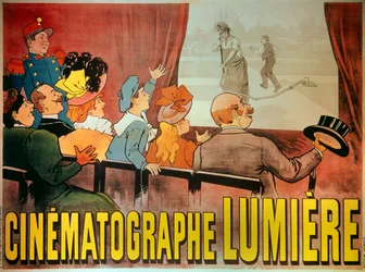 Poster voor de cinematograaf van de gebroeders Lumière: 