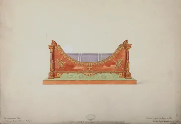 Het bed van Prinses Elisa uit het Baciocchi-paleis in Bologna, ca. 1900-20