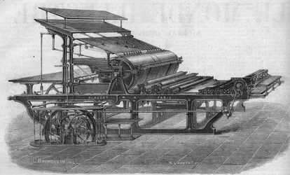 Drukkerij: typografische machine door M. Alauzet