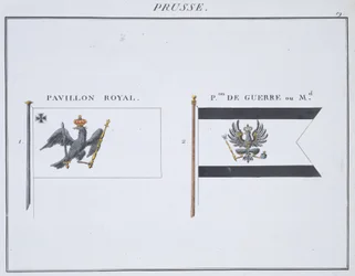 Pruisische vlaggen, uit een Frans vlaggenboek, c.1819