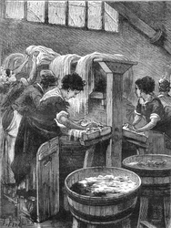 Openbare wasplaats, wasatelier, watergebruik 1880