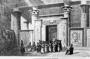 Pythagoras (ca. 580-500 v.Chr.) met de Egyptische priesters