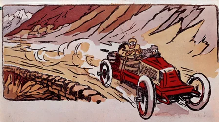 Racen tussen Parijs en Wenen: een Renault-auto vestigde het snelheidsrecord in 15 uur 46 minuten en 41 seconden voor een afstand van 1419 kilometer