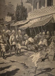 Opstand in Bombay, illustratie uit Le Petit Journal: Supplement illustre, 1898