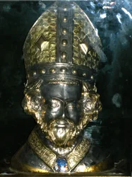 Reliekhouder hoofd van St. Polycarpus (zilver & goud)