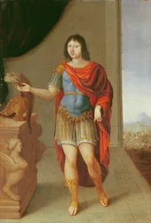 René van Froullay, graaf van Tessé gekleed als Romeinse krijger