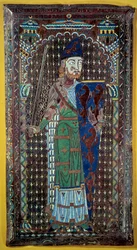 Voorstelling van Geoffroi V Le Bel Plantagenet (Graaf van Maine en Anjou, Hertog van Normandië) (1113-1151). Grafplaat in email. 1151. Musée de Tessé. Le Mans