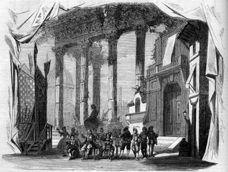 Voorstelling van een opera: Scenografie van Act I van 