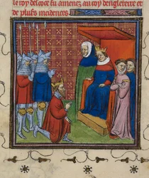 John Baliol voor Edward I, illustratie uit de 