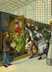 Haast om op de trein te stappen