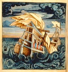 Scheepswrak, uit Theatre des Vices et Vertus, door Jan van der Noot (ca.1539-95)