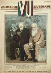 Sacha Guitry (1885-1957) als Claude Monet (1840-1926) en Jean Perier als Georges Clemenceau (1841-1929) in een scène uit Histoires de France, uit Vu magazine, 16 oktober 1919