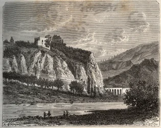 Saint-Paul-en-Cornillon - Loire, in de Rhone-Alpes regio - gravure in 