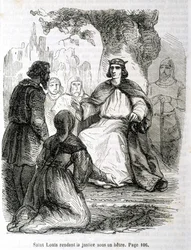 Saint Louis die recht spreekt onder een beuk - in 