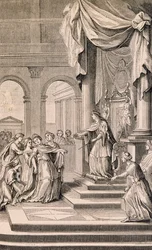 Scène uit Esther door Jean Racine