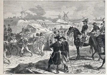 Tweede coalitie: het Franse leger onder bevel van maarschalk Brune versloeg de Engelse troepen van de hertog van York in Nederland, oktober 1799