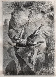Avontuur van Alexandre Selkirk, een Schotse zeeman die vier jaar op het eiland Juan-Fernandez in de Stille Oceaan verbleef, wat Daniel Defoe inspireerde voor Robinson Crusoe