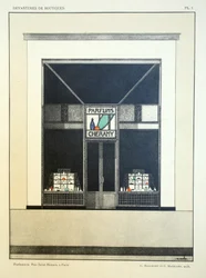 Winkelpui, plaat 1, illustratie uit Devantures de Boutiques door Louis-Pierre Sezille, Parijs, 1927