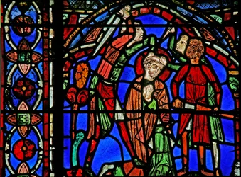 St. Cheron raam: aangevallen door bandieten