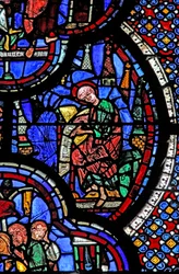 Het Sint-Jans-raam: op Patmos schrijft hij de Apocalyps