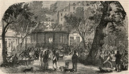 Stempel van Cheval Blanc in Parijs in de 19e eeuw - Gravure in 