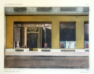 Kleermakers, plaat 7, illustratie uit Devantures de Boutiques door Louis-Pierre Sezille, Parijs, 1927