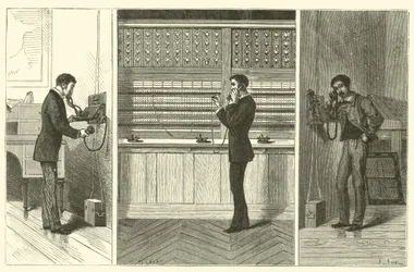 Telefooncentrale (gravure)