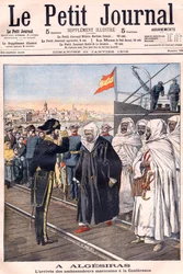 De aankomst van de Marokkaanse ambassadeurs, waaronder Sidi-Mohammed Torres, bij de Algeciras-conferentie