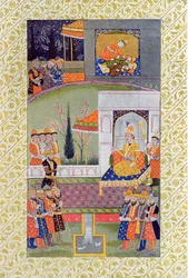 Het bed van gerechtigheid, illustratie uit De Arabische Nachten, 1895