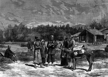 Het Chinese Rijk: boeren uit de zuidelijke provincies van China. Gravure in 
