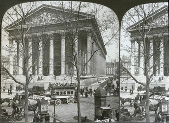 De kerk van La Madeleine, Parijs, stereoscopisch beeld, c.1860-70