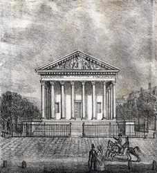 De Kerk van de Madeleine - "Alphabet Picturesque des Monumens de Paris” c.1840 (gravure)