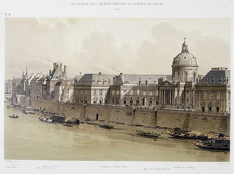 Het College van de Vier Naties en het Hotel Conti in 1689 - in 