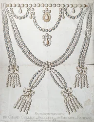 De diamanten ketting betrokken bij de Affaire van de Collier de la Reine, c.1785