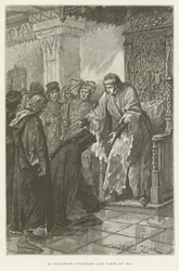 De hertogin van Orléans aan de voeten van de koning