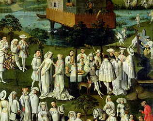 De tuin der liefde aan het hof van Filips de Goede, in de tuinen van het Château de Hesdin in 1431 (detail)