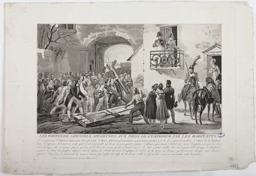 De Inwoners die de Poorten van Grenoble aan de Voeten van de Keizer Leggen, 6 maart, uitgegeven door Martinet