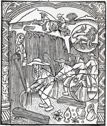 De maand augustus, uit een herderskalender, 1496