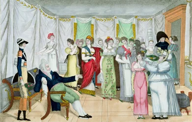 De Parijse Sultan, of Een Keuze van Prostituees, begin 19e eeuw