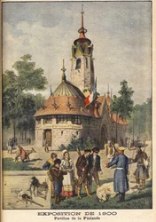 Het paviljoen van Finland op de Exposition Universelle van 1900 in Parijs - Illustratie voor Le petit Journal, 21 oktober 1900.
