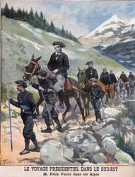 De presidentiële reis in het zuidoosten - Franse president Felix Faure in de Alpen
