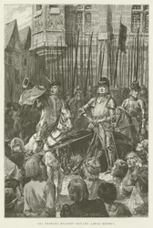 De prinsen stonden voor hun huizen