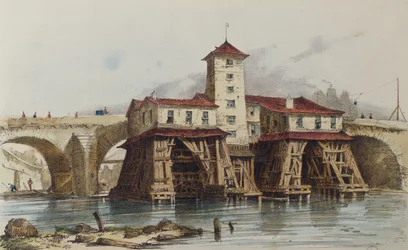 De pomp van Pont Notre Dame, 1836